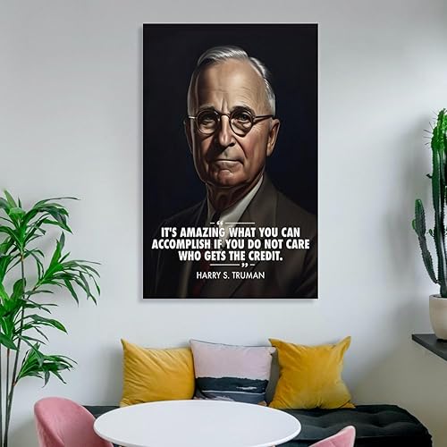Miniatura 6 de AAHARYA Póster de Harry S Truman del presidente de Estados Unidos, con citas inspiradoras, arte impreso en lienzo (11) lienzo para pared, póster