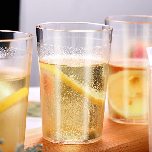 Miniatura 6 de Paquete de 48 vasos de plástico transparente de grado de restaurante de 8 onzas resistentes a la rotura son reutilizables apilables e inastillables