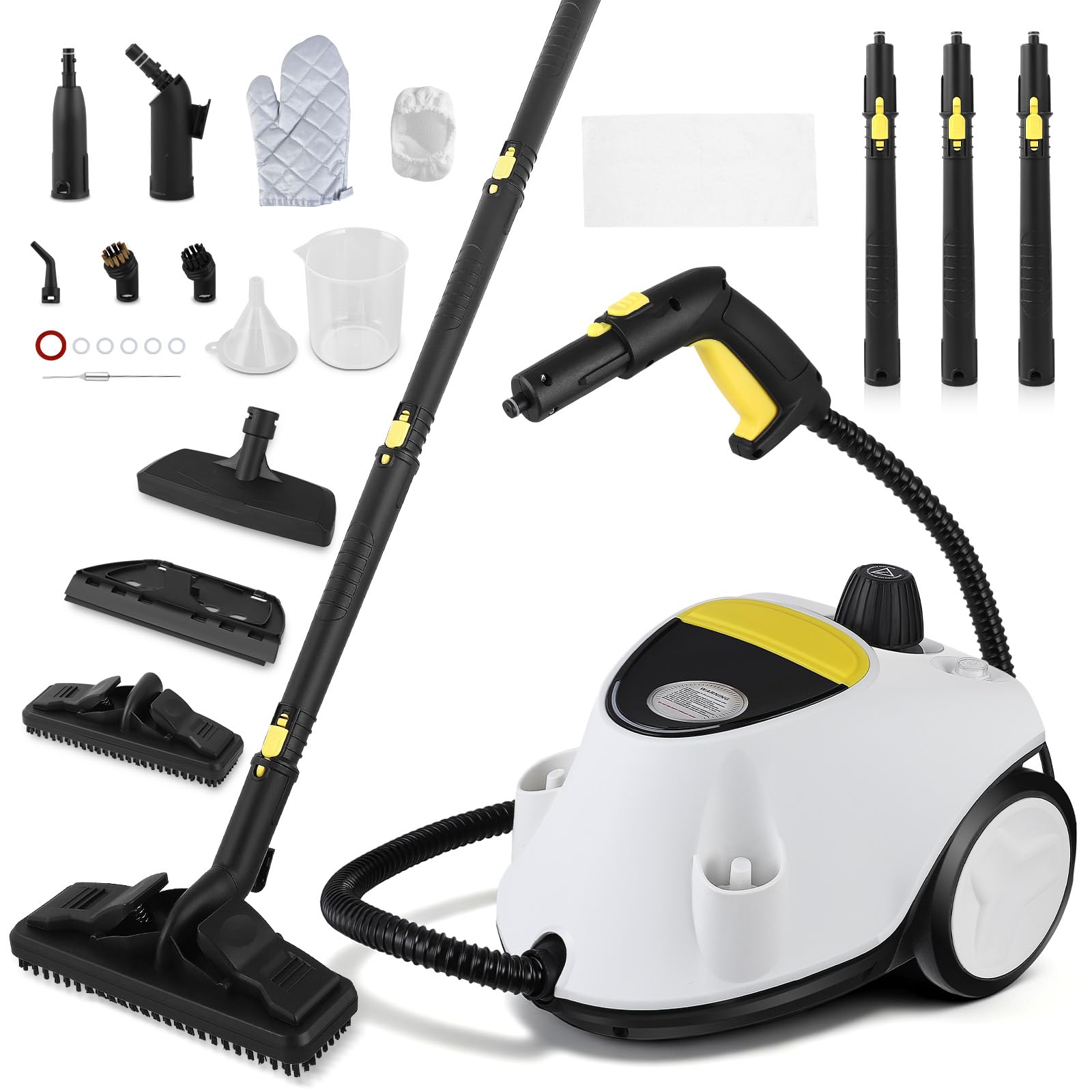 Limpiador de Vapor 2100W 2,1L Acero Inoxidable 304 Presión 5 Bares 105°C