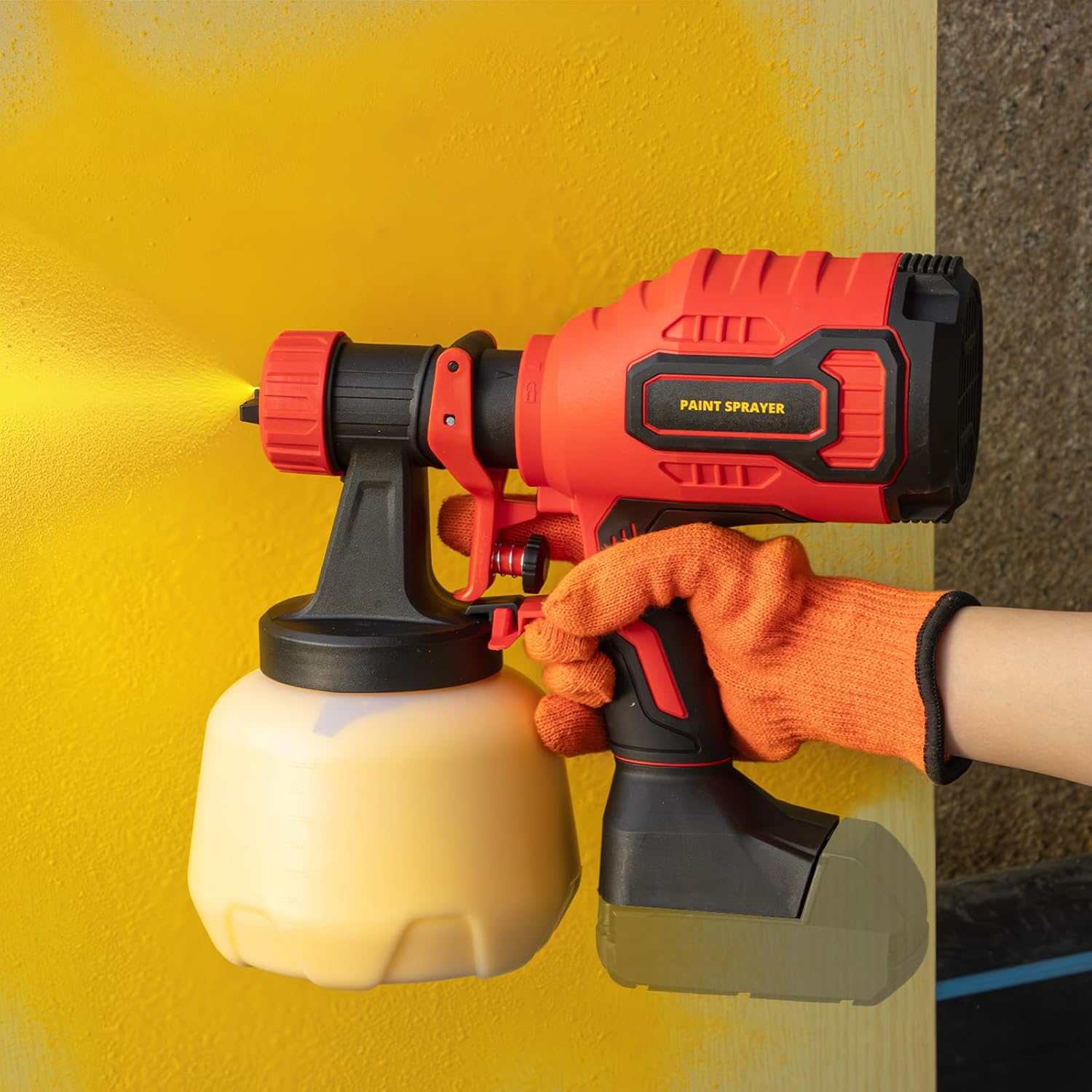 Brushless Cordless Paint Sprayer Compatible with Milwaukee 18V Battery (Battery Not Included),1000ml/min High Flow,1200ml Container,150 Din/s Max Viscosity,Paint Sprayer for Furniture