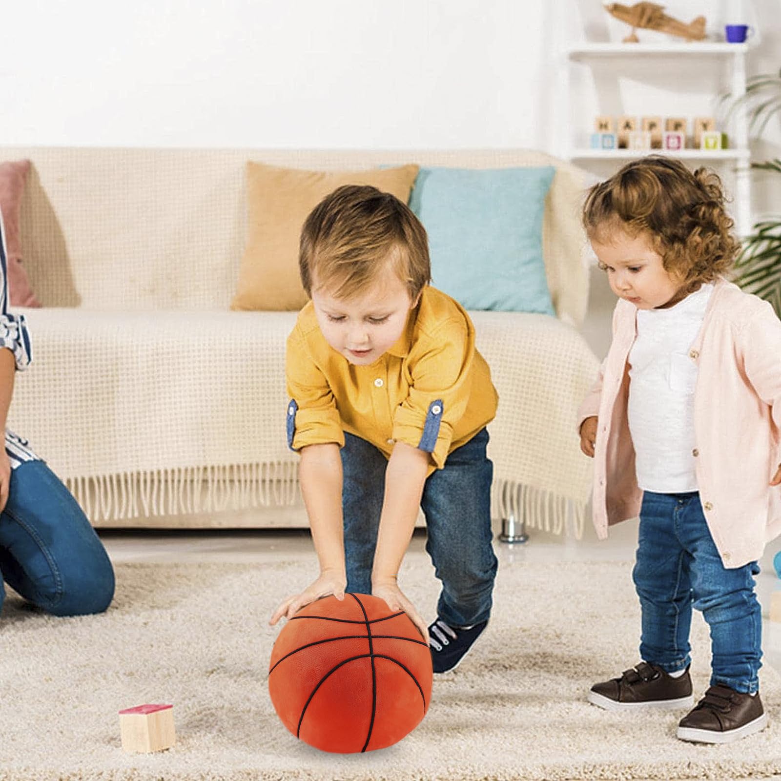 Coussin Basketball En Peluche Augesak – 27 Cm – Doux, Moelleux – Déco Et Détente – Cadeau Sportif