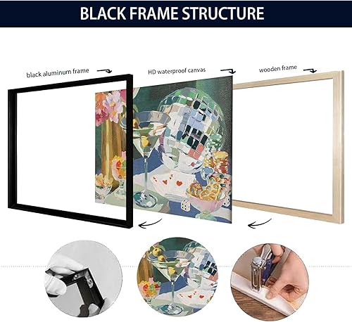 Miniatura 3 de Pósteres retro de cóctel de discoteca y Martini de los años 70, para el tiempo libre, arte de pared, impresiones coloridas para sala de estar,