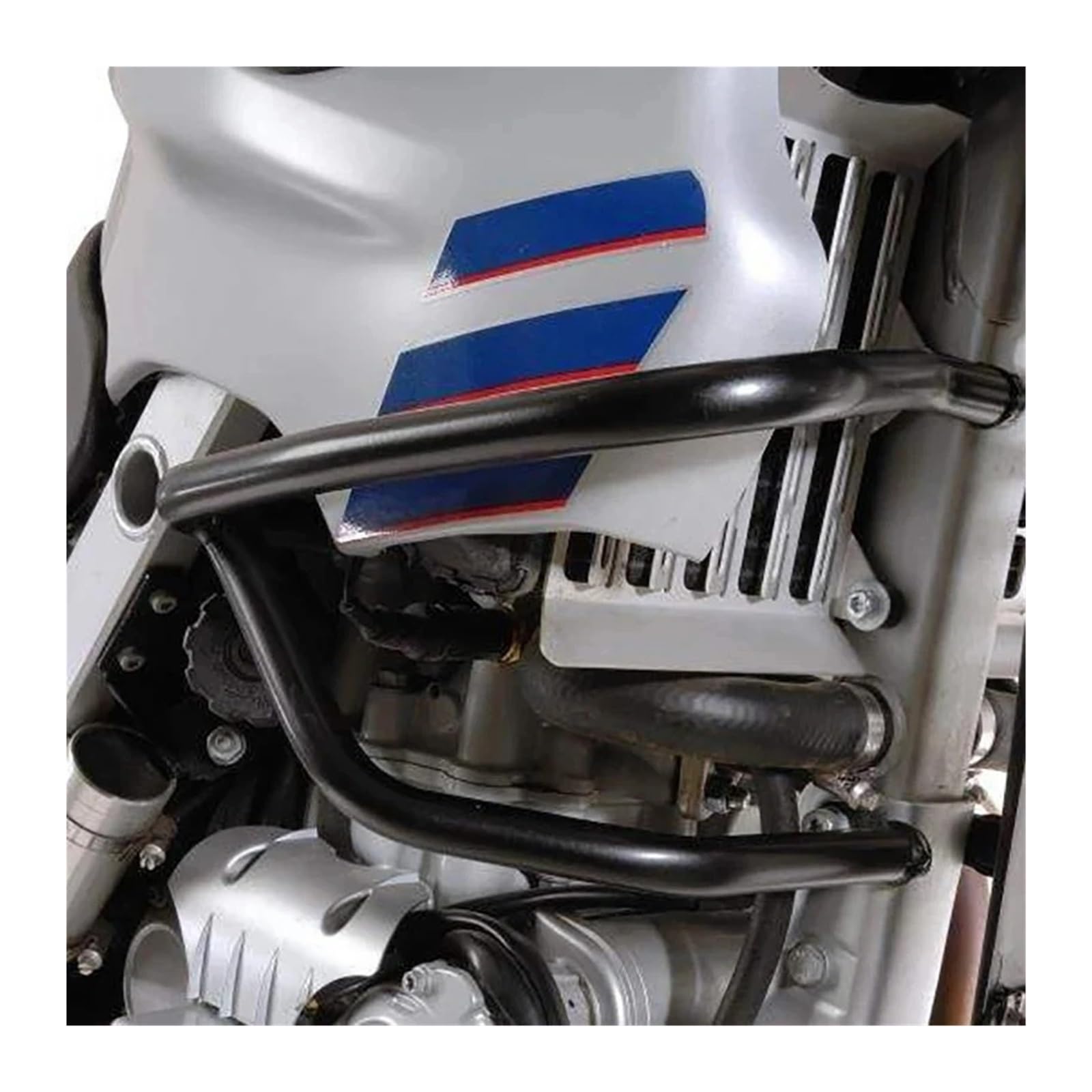 Für BMW F 650 GS Dakar 2000 2001 2002 2003-2007 Motorradzubehör Oberer + Unterer Motorschutzbügel Crash Bar Highway Protector Highway Sturzbügel Motorschutz(Black Upper)