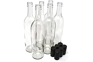 NiceBottles 6 Pack Clear 750ml Bottles with Screw Caps