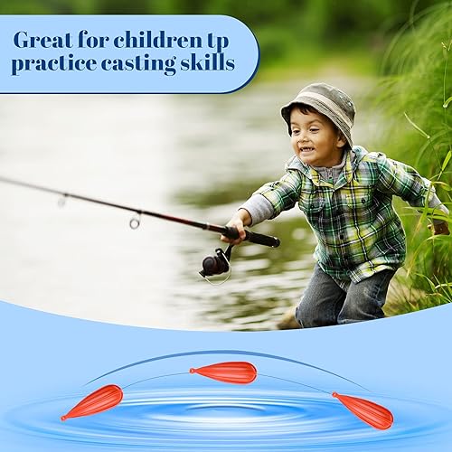 Miniatura 6 de 6 tapones de práctica de pesca de 6 tamaños mixtos, enchufe de práctica de cebo naranja para niños que mejoran las habilidades de lanzamiento (15