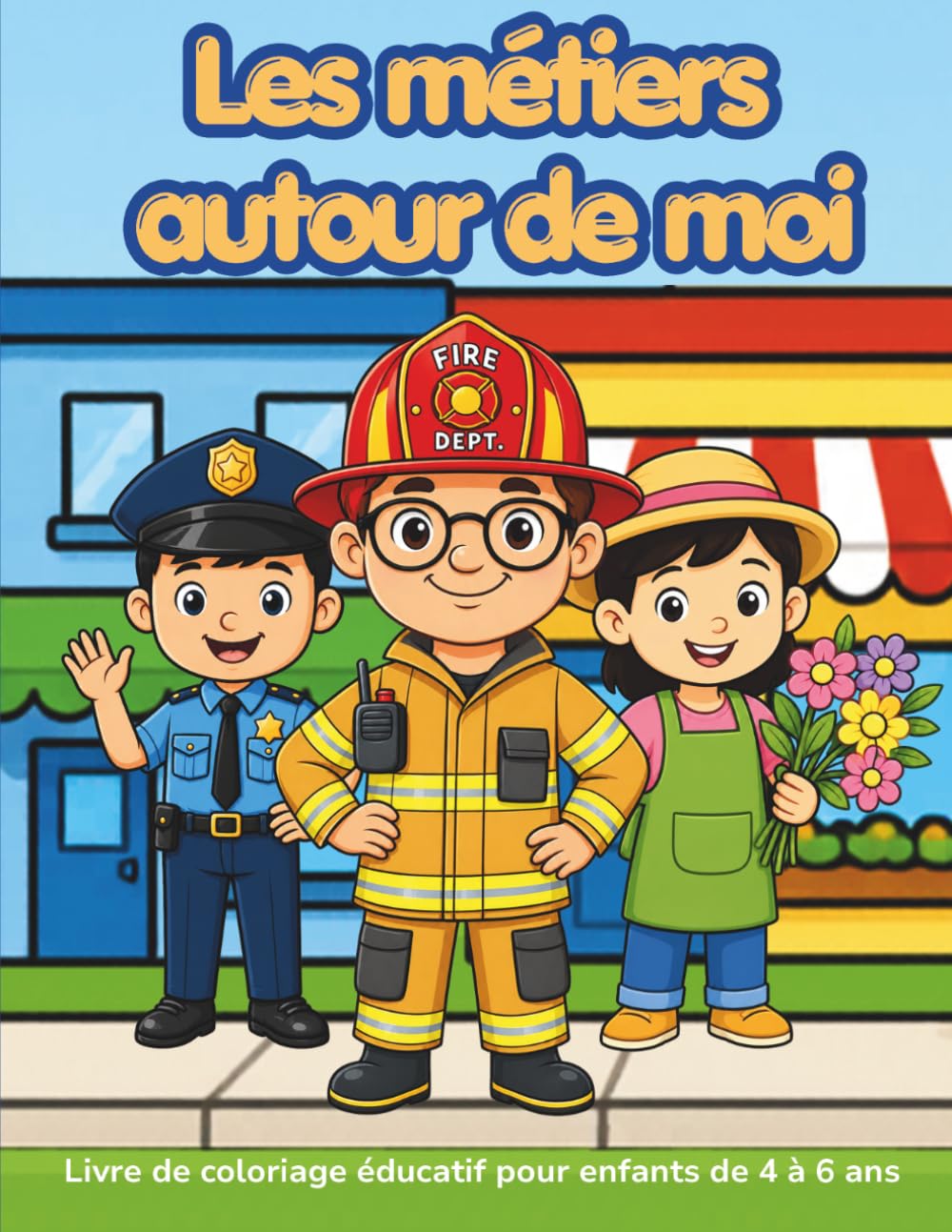 Les métiers autour de moi: Livre de coloriage éducatif pour les enfants de 4 à 6 ans