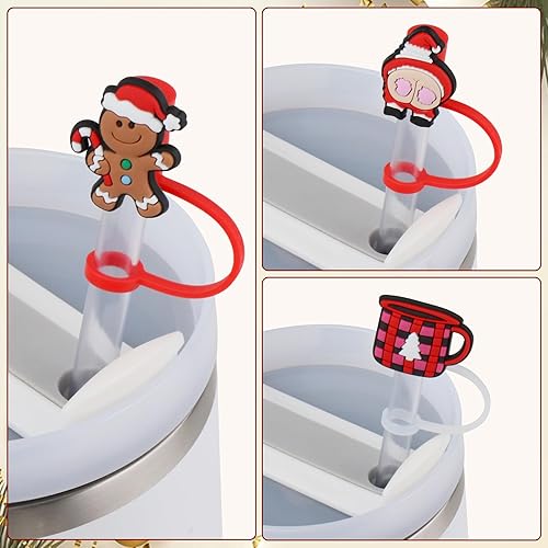 Miniatura 5 de 8 fundas de popote compatibles con vasos Stanley de 30 y 40 onzas, reutilizables de silicona para popotes de 0.4 pulgadas0.394 in, protectores de