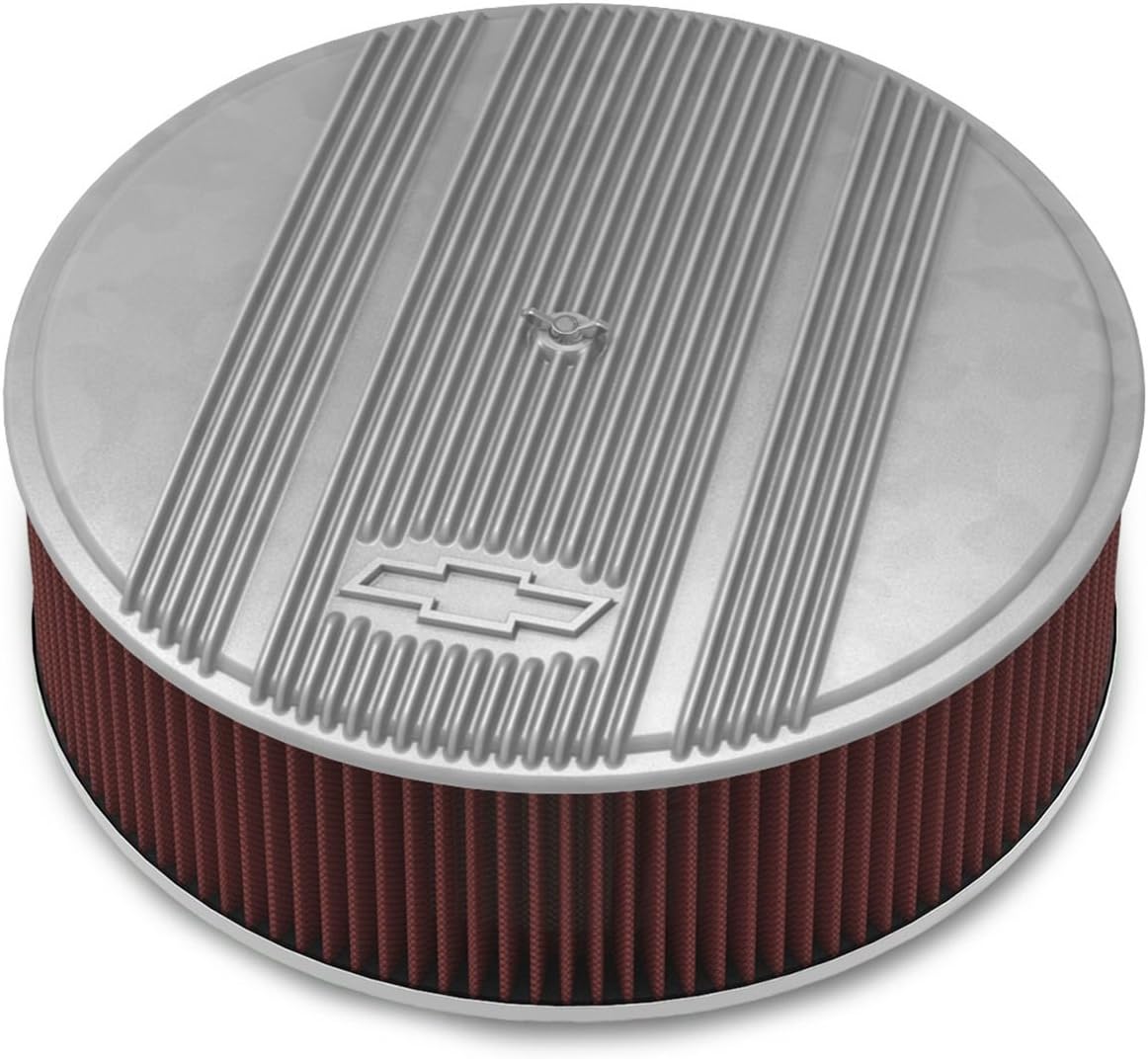 Holley Bowtie Air Cleaner, Finned,14X4 Premium Blk