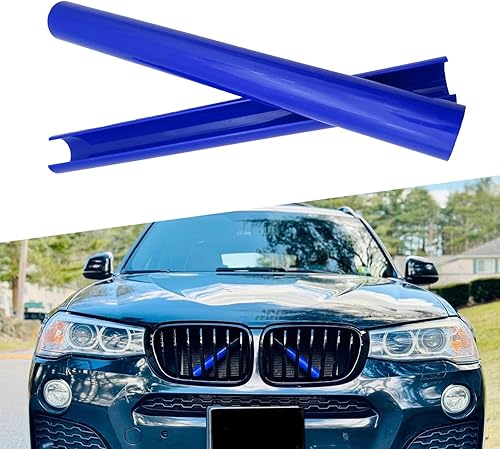 Miniatura 8 de ZBGUN 2 piezas de tiras decorativas para parrilla de automóvil, 12.9 x 1.1 pulgadas, impermeables, duraderas, cubiertas de parrilla delantera de