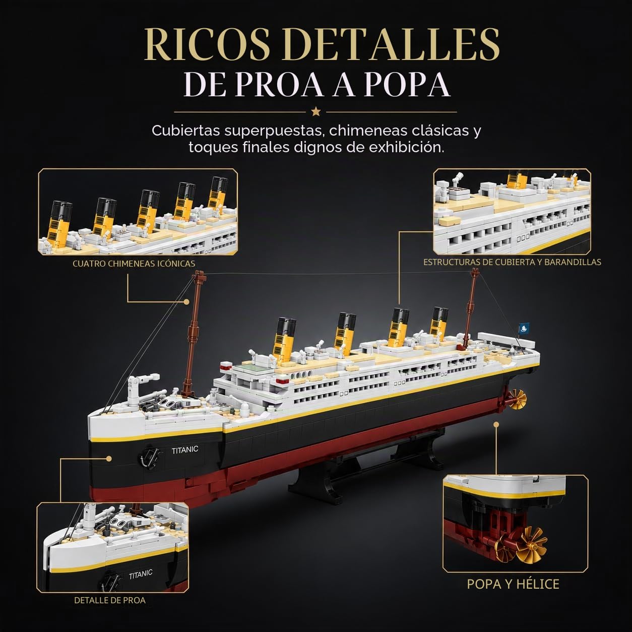 LYSOON - Juguete de construcción Titanic 2 en 1 (2022 piezas), diseño de barco con glaciar, ladrillos de sujeción, regalo para adultos, niños, niños y niñas de 6 a 12 años