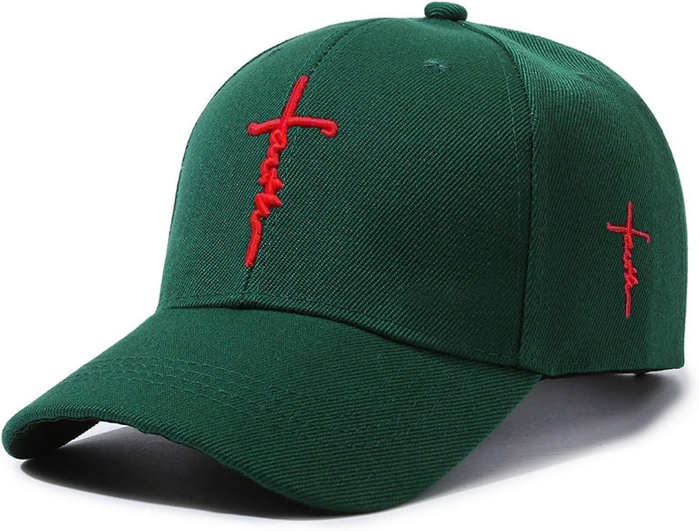 Embroidered Cross Baseball Cap, Christian Adjustable Snapback Hat for Men & Women, Structured Dad Hat with Jesus Faith Design