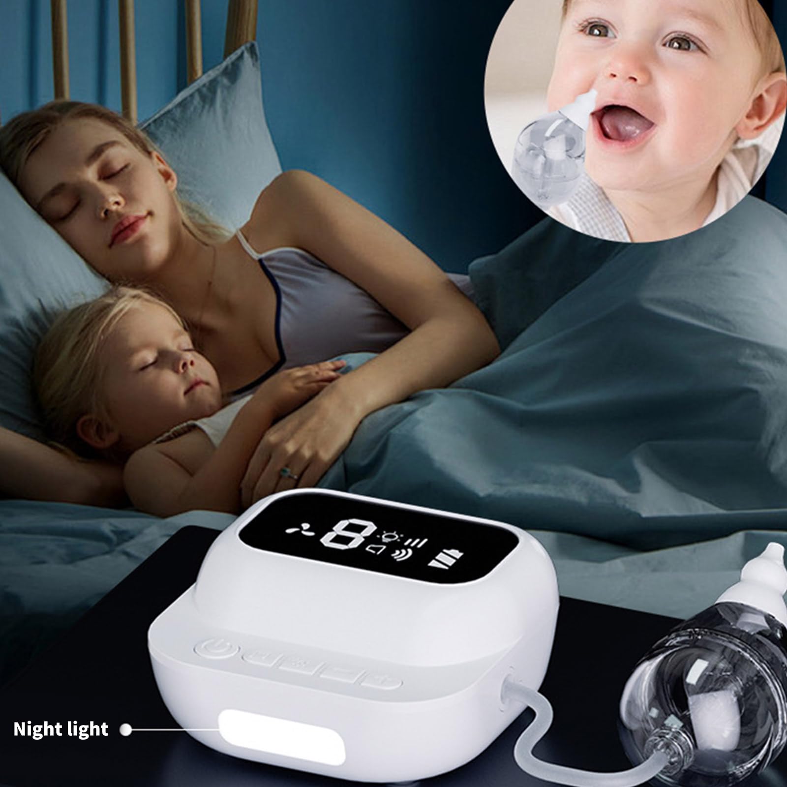 Aspiratore nasale elettrico per il bambino con 9 aspiratori ricaricabili naso Cleaner con punta Set per neonati e