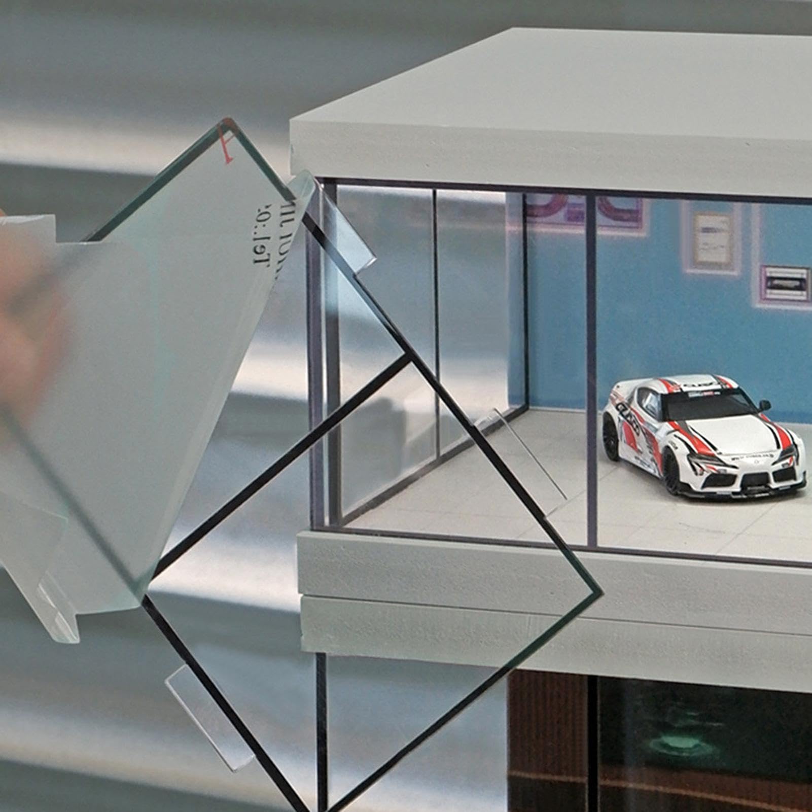 Etui do przechowywania modeli samochodu, pyłoszczelna szafka wystawowa LED, realistyczny organizer na parking, przenośny styl, dla kolekcjonera, możliwość układania w stos, ekspozycja na zabawki, dom