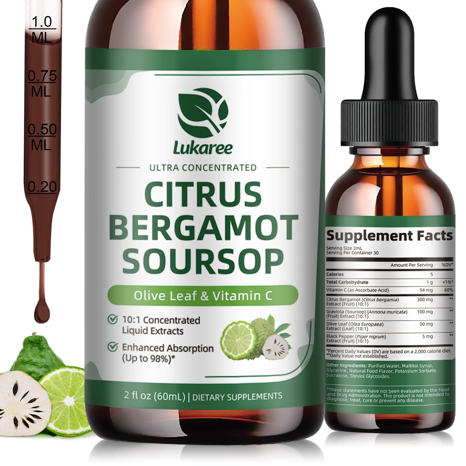Lukaree Citrus Bergamot + Soursop Liquid Drops