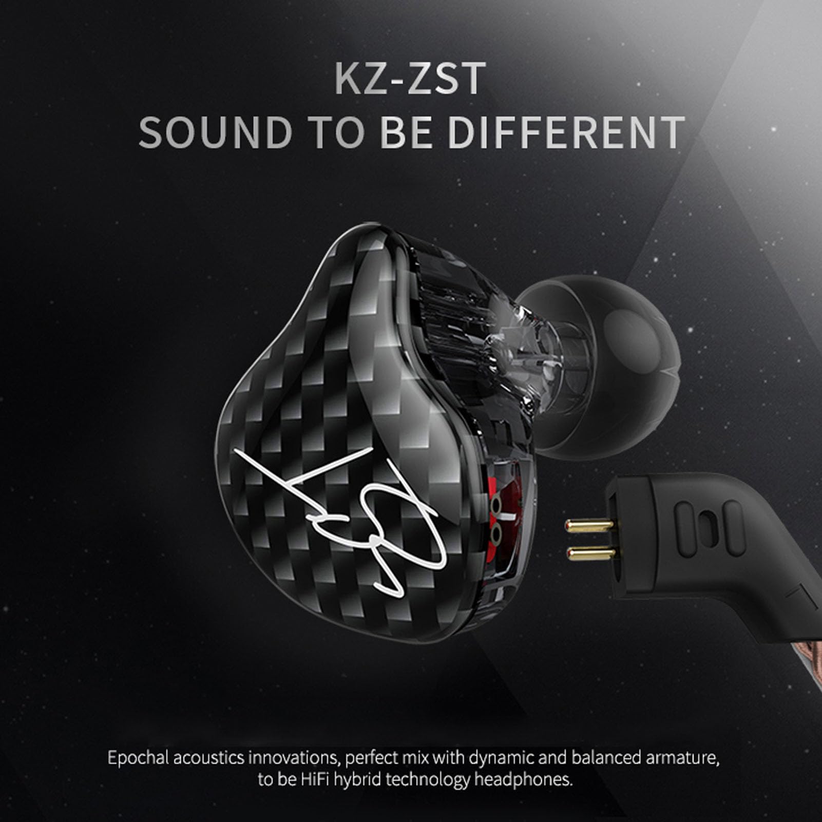 ZST Auriculares Intrauditivos, 1BA Plus 1DD Auriculares con Cable Auriculares con Cable Profesionales, Monitores en los Oídos Auriculares con Cable para iPod, Regalos