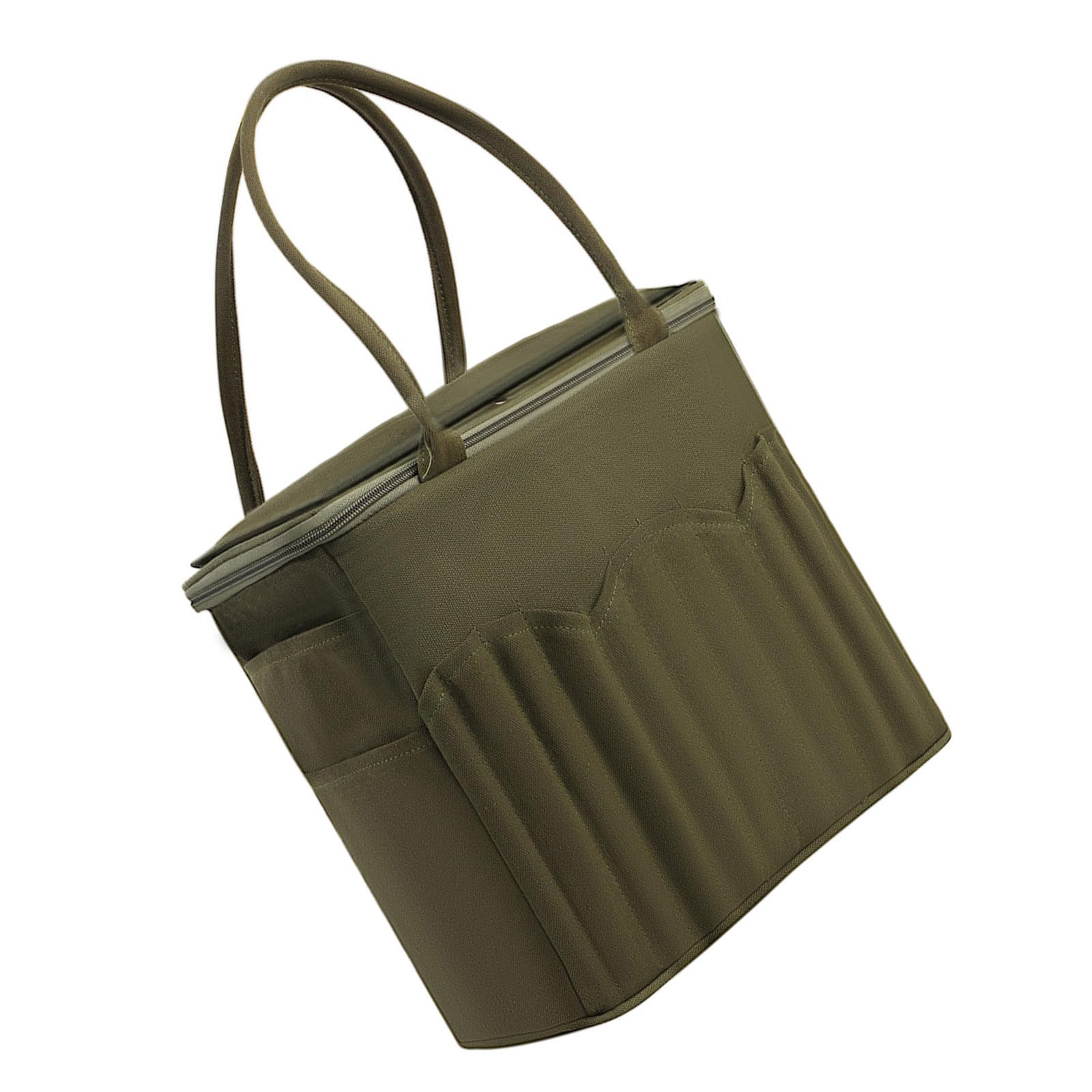 Kalttoy Army Green Spacious Design Canvas Yarn Storage Case Featuring Organized Pocket And Portable Handle Feature Craft Supplies