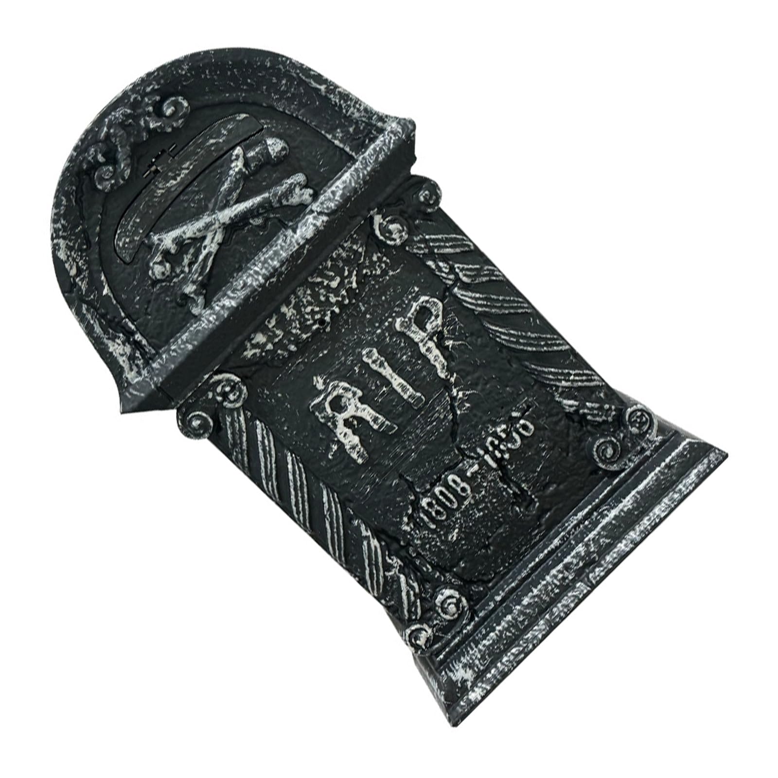 PANGBOER Entry Accent Tombstone Decoration for Halloween Graveyard Decor, Faux Stone Marker, 16.93 X 9.84 in for Yard or Party Display Grave Marker Decor Cemetery Display Faux Stone Upright