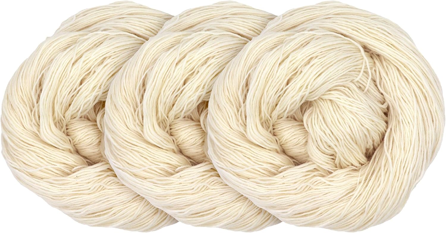 JubileeYarn Undyed Yarn - 70% Wool 30% Nylon -100g/435yds - 3 Pack
