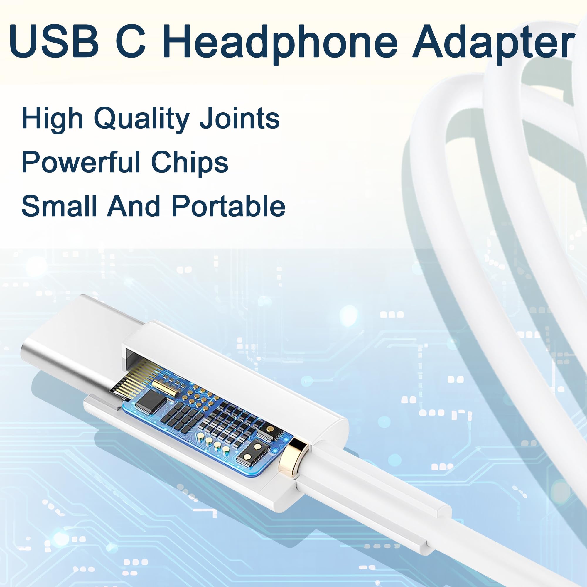 Adattatore da USB-C a jack per cuffie da 3,5 mm, cavo USB C a AUX audio, compatibile con iPhone 15 serie 16, iPad Pro, Galaxy S23/S22 Ultra (bianco, confezione da 20 pezzi)