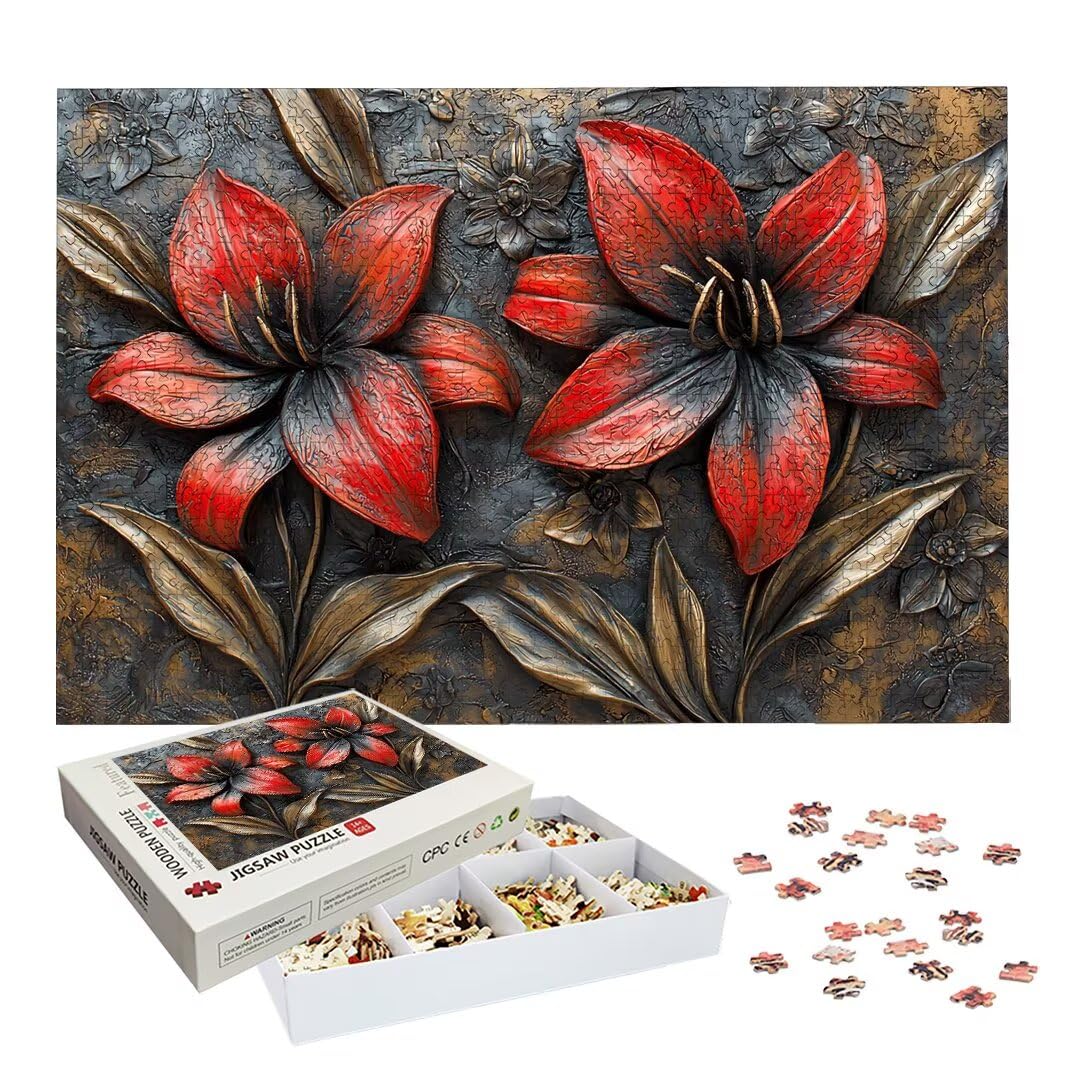 Puzzle 2000 Piezas, Puzzle Flor de Madera para Adultos, Regalos -2372