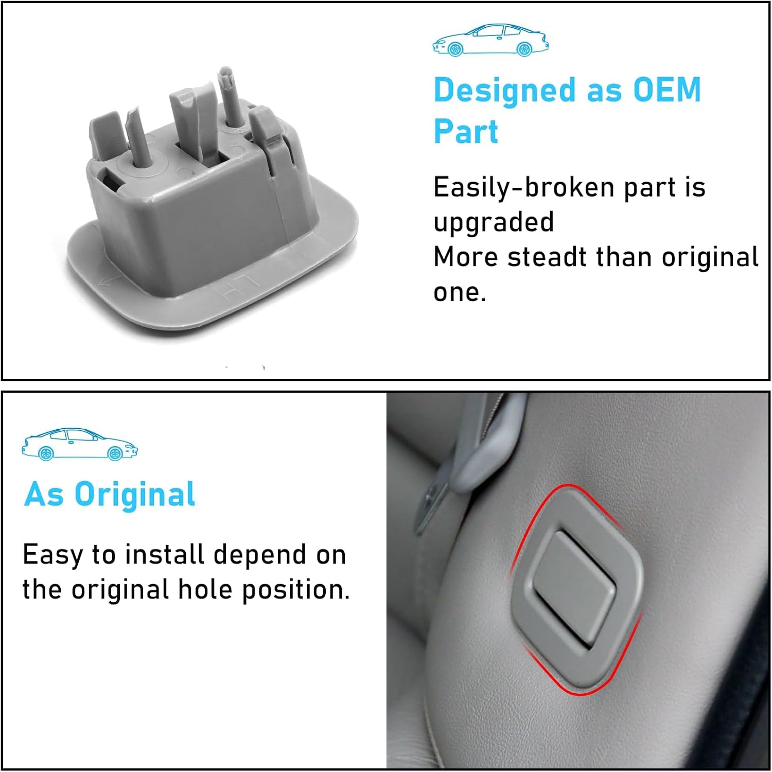TTCR-II Compatible with 2009-2013 Subaru Forester Rear Seat Recliner Button Left and Right Side, 2 PCs for 2009 2010 2011 2012 2013 Subaru Forester Seat Recliner Holder Button 64328AG001 64328AG011