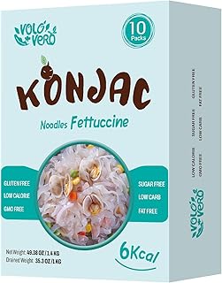 VOLO VERO Konjac Shirataki Noodle Fettuccine, 10 Packs, Gluten Free, Veg...
