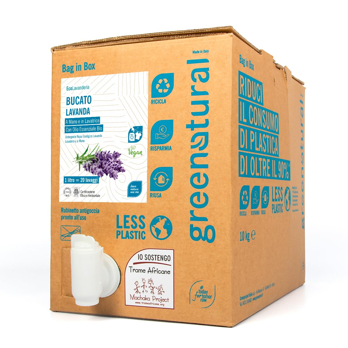 GREENATURAL BAG 10 Kg Bucato LAVANDA - ecobio