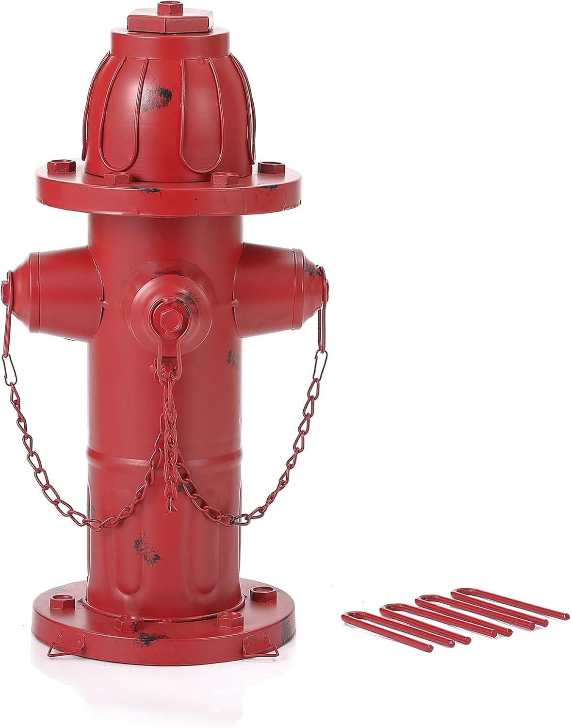 16" H Metal Fire Hydrant for Dogs to Pee On, Vintage Dog Fire Hydrant Pee Post for Outdoor Garden Decor, Fake Fire Hydrant Fit from Small to Medium-Sized Dog Breeds