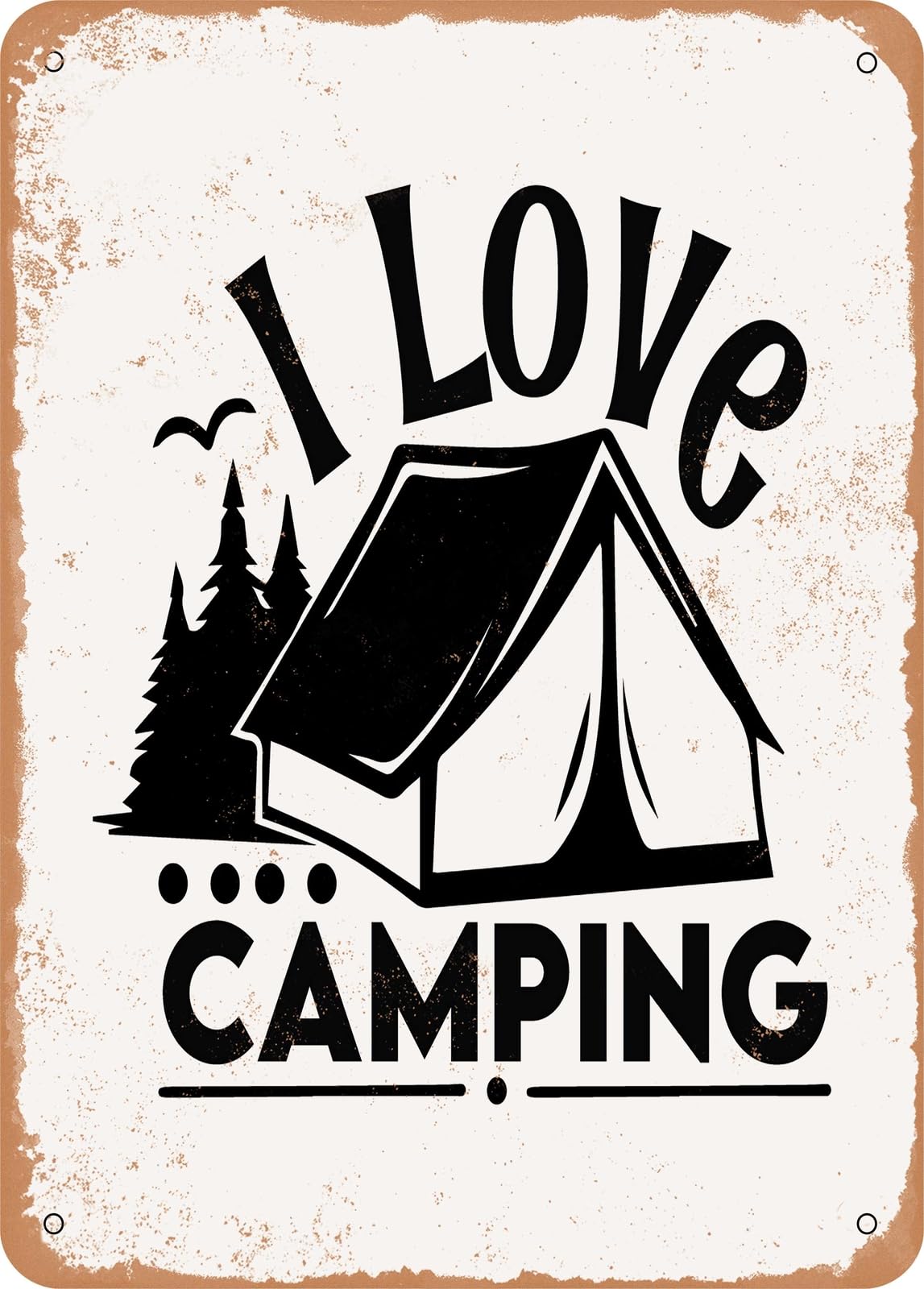 Miaomansenstore Metal Sign - I Love Camping - 2 - Vintage Rusty Look Home Decor