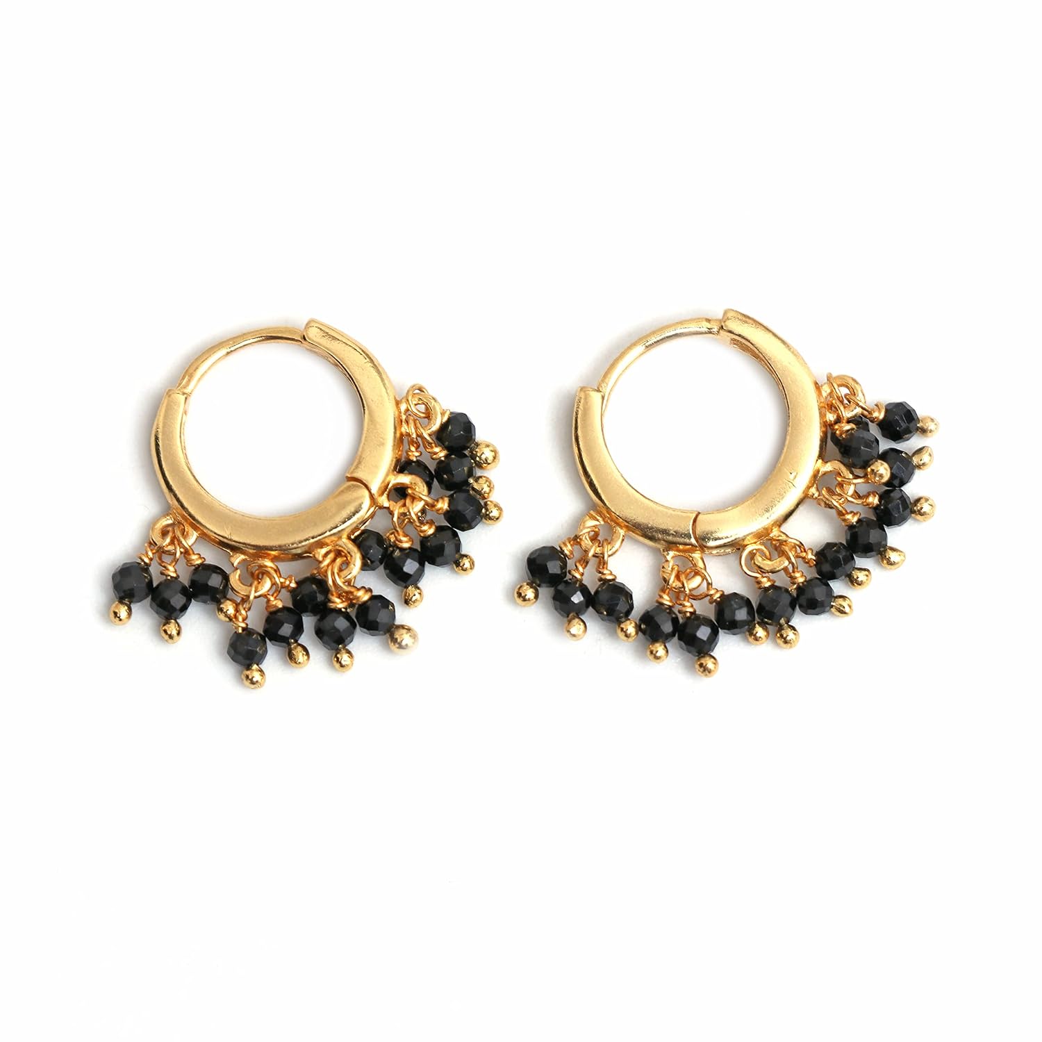 Gempires Natural Gemstone Beads Crystal Earrings Lightweight Elegant Handmde Jewelry Hypoallergenic Gold Plated Classic Design Huggie Earrings For Women