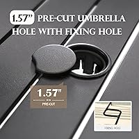 Vista 7 de HERA'S HOUSE Juego de comedor rojo para 4, juego de mesa y sillas de exterior de 5 piezas, 4 sillas de comedor de textileno, mesa de comedor