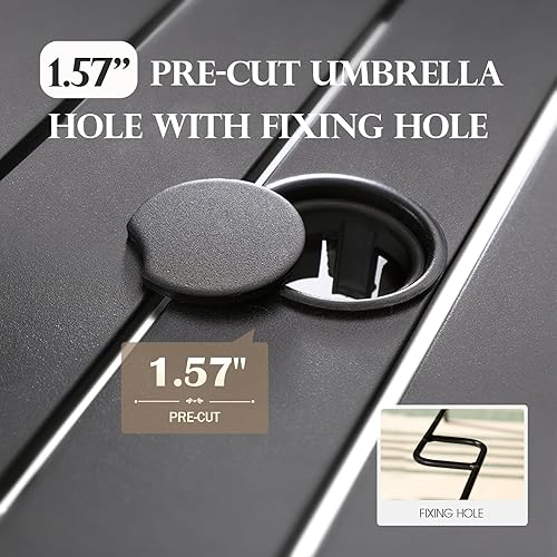 Miniatura 8 de HERA'S HOUSE Juego de comedor rojo para 4, juego de mesa y sillas de exterior de 5 piezas, 4 sillas de comedor de textileno, mesa de comedor