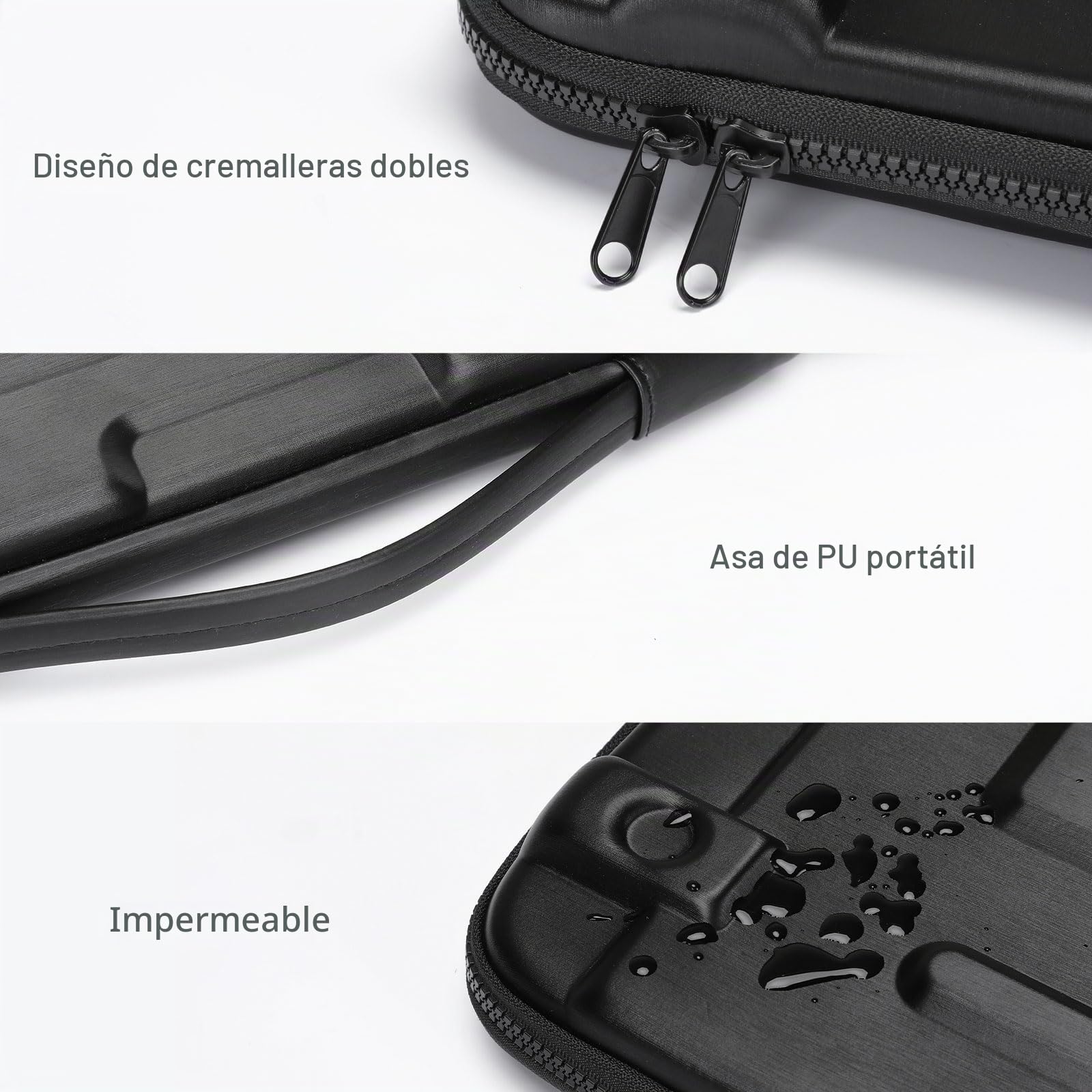 MOSISO Funda Rígida para Portátil, 15,6 Pulgadas Ordenador Bolsa Compatible con MacBook, HP, Dell, Lenovo, Asus, 16 Pulgadas Abstracto Geométrico Impermeable Bolsa de Transporte con Correa, Negro
