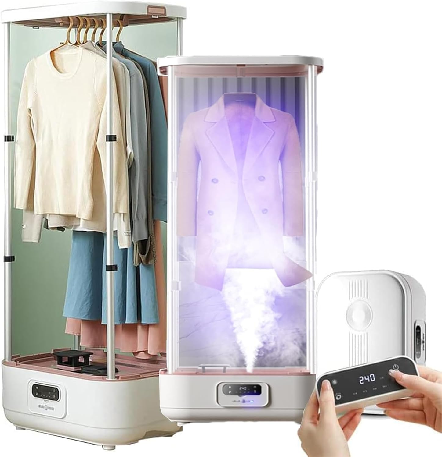 Electric steam clothes dryer, Collapsible Automatic Wireless Dryer,vertical steam dry clean closet for home,for Clothes & Fabric, with Remote One-key Care, Quick-Drying Steam