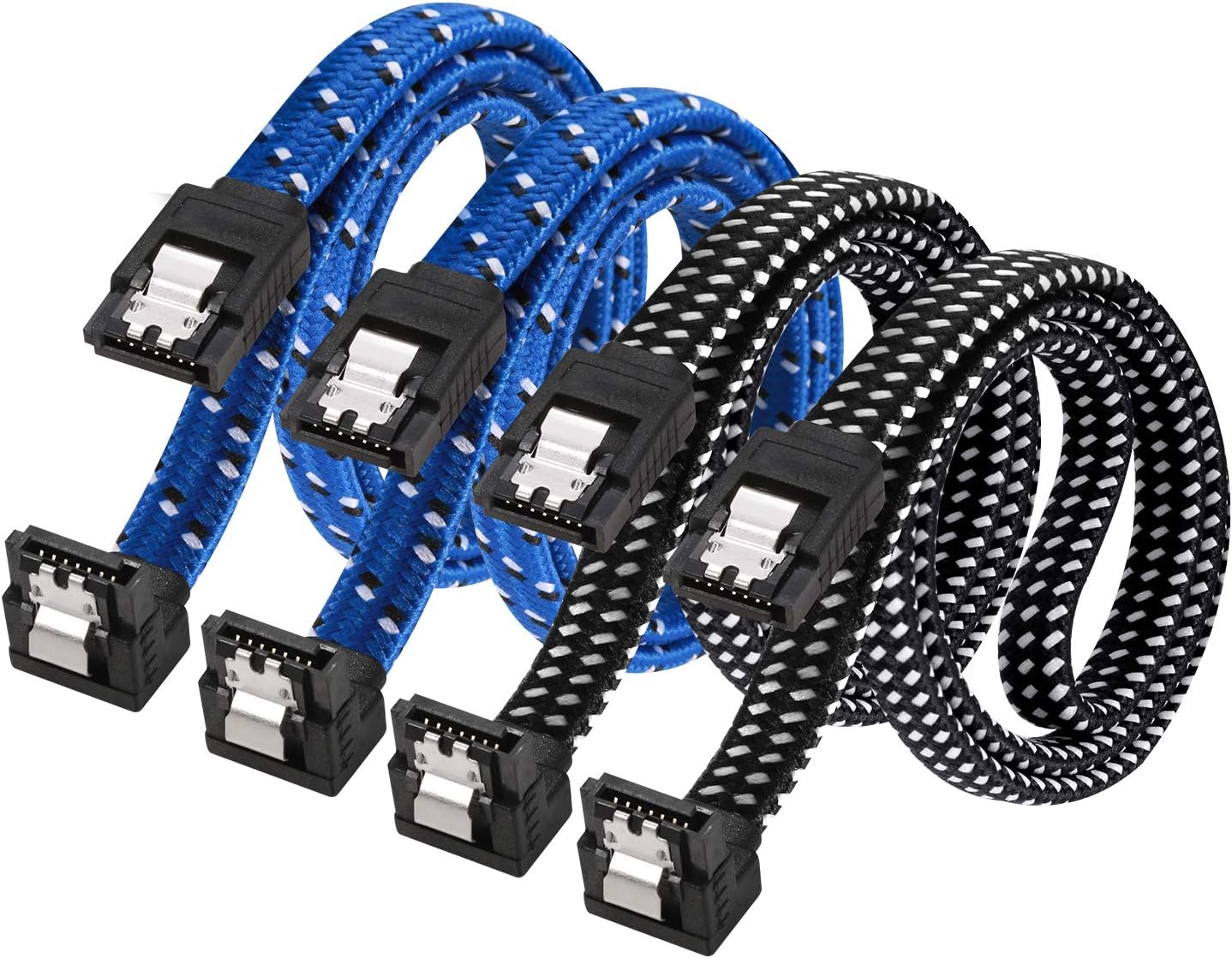 SATA III Cable,DanYee Nylon Braided SATA Cable III 6Gbps Straight HDD SDD Data Cable