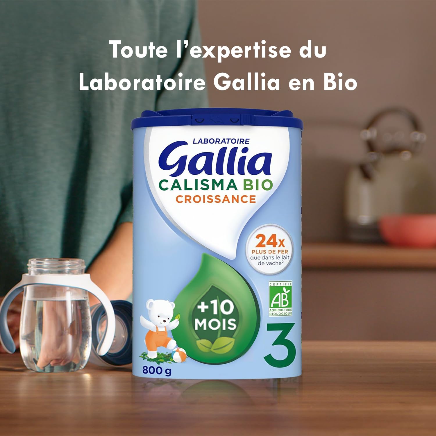 Laboratoire Gallia - Calisma 3 BIO Croissance - Lait Bébé 3ème âge - Lait Infantile Bio de 10 à 36 mois - en Poudre - Sans Huile de Palme - Lot de 3x800g