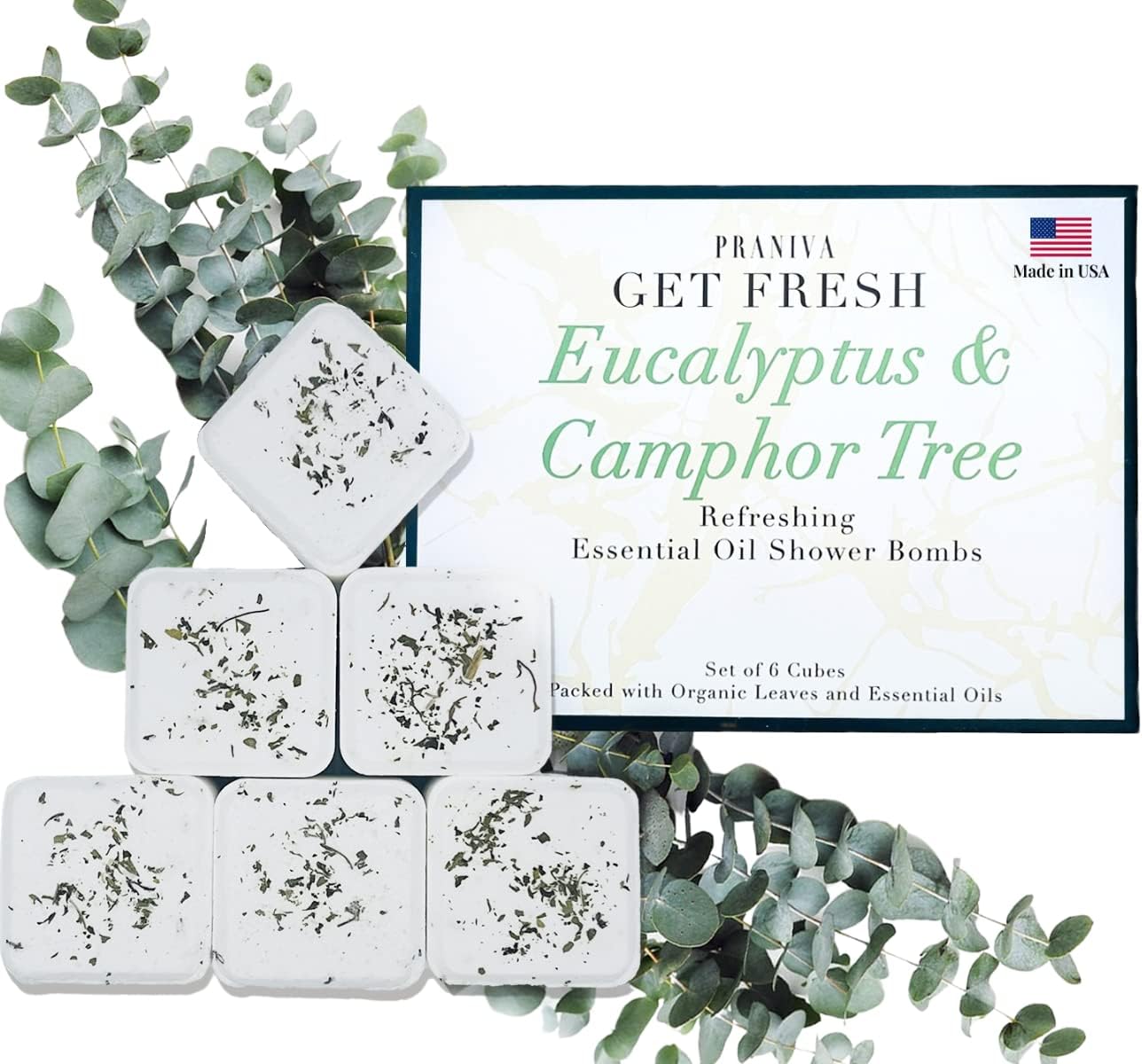 PRANIVA Eucalyptus Shower Steamer Tablets Made in USA with