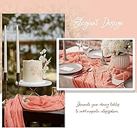Vista 267 de Showgeous 10 Pack Baby Pink Cheesecloth Table Runner 10FT Long Semi-Sheer Gauze Table Runner Boho or Rustic Wedding Decor for Wedding Decor Arch