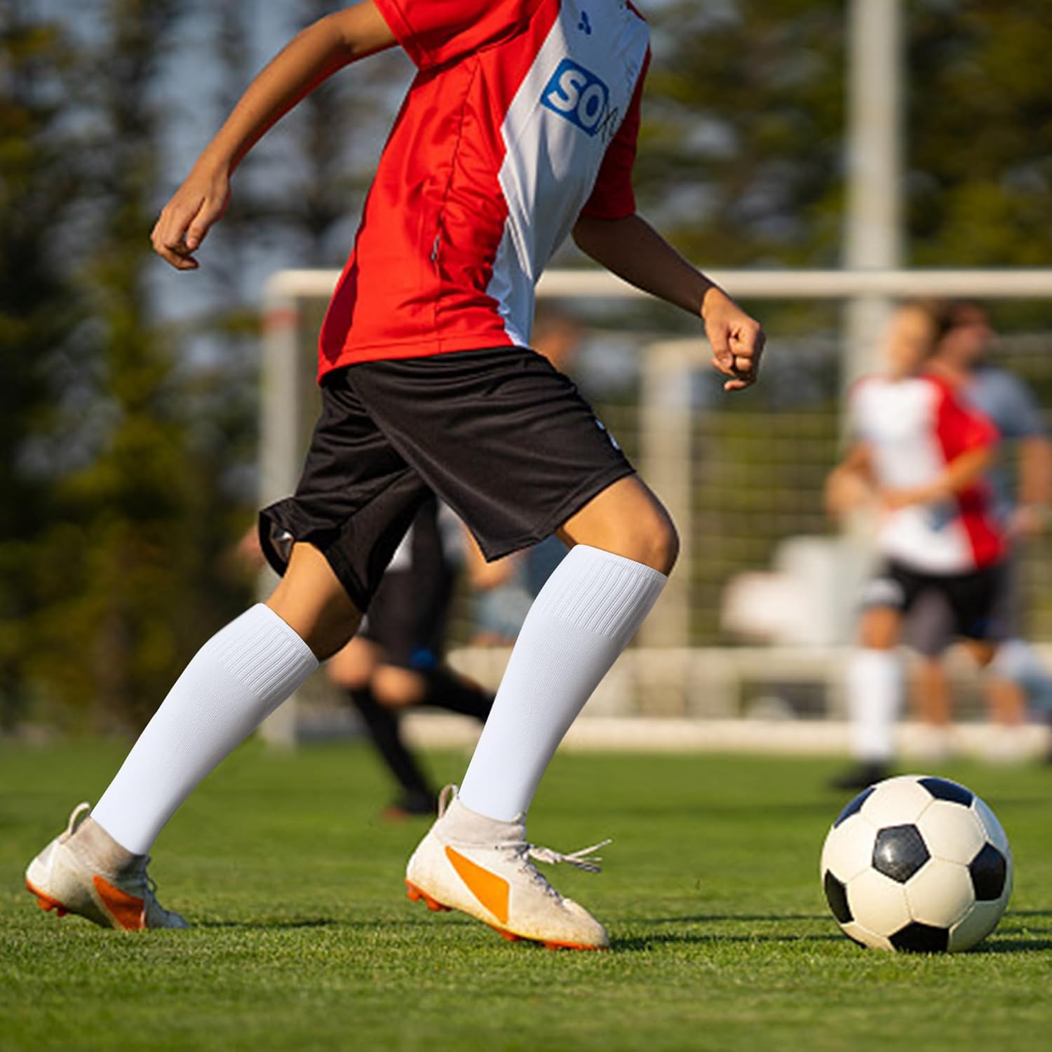 Soccer Softball Baseball Football Socks for Youth Kids Boys and Girls Ages 4 to 16 Knee High Sport Athletic Socks - Image 3