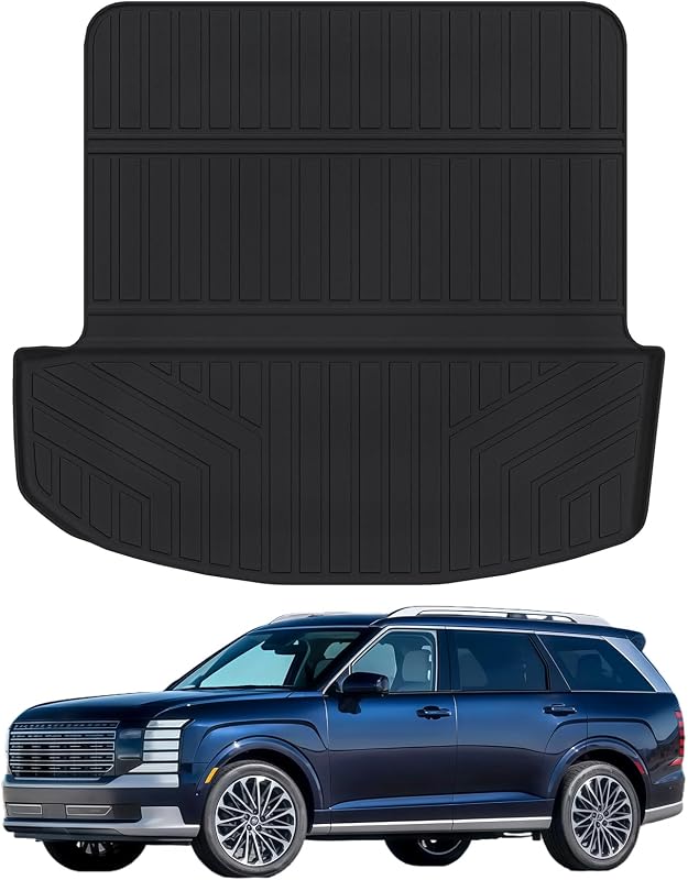 Large Cargo Mat for 2026 Hyundai Palisade,TPE All Weather Protection Car Trunk Mat Custom Fit for 2026 Hyundai Palisade Folding Cargo Liner Accessories - Black