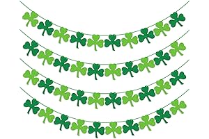 St. Patrick's Day Decorations: Shamrock Garland Banner, 4 Pieces