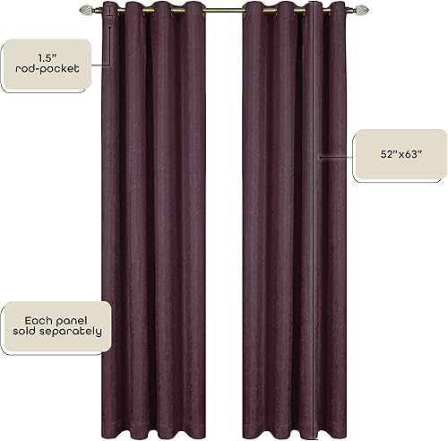 Miniatura 4 de Achim Home Furnishings cortinas blackout con arandelas Berenjena,Plata,Borgoña,Bronceado,Blanco,https://www.amazon.com/dp/undefined