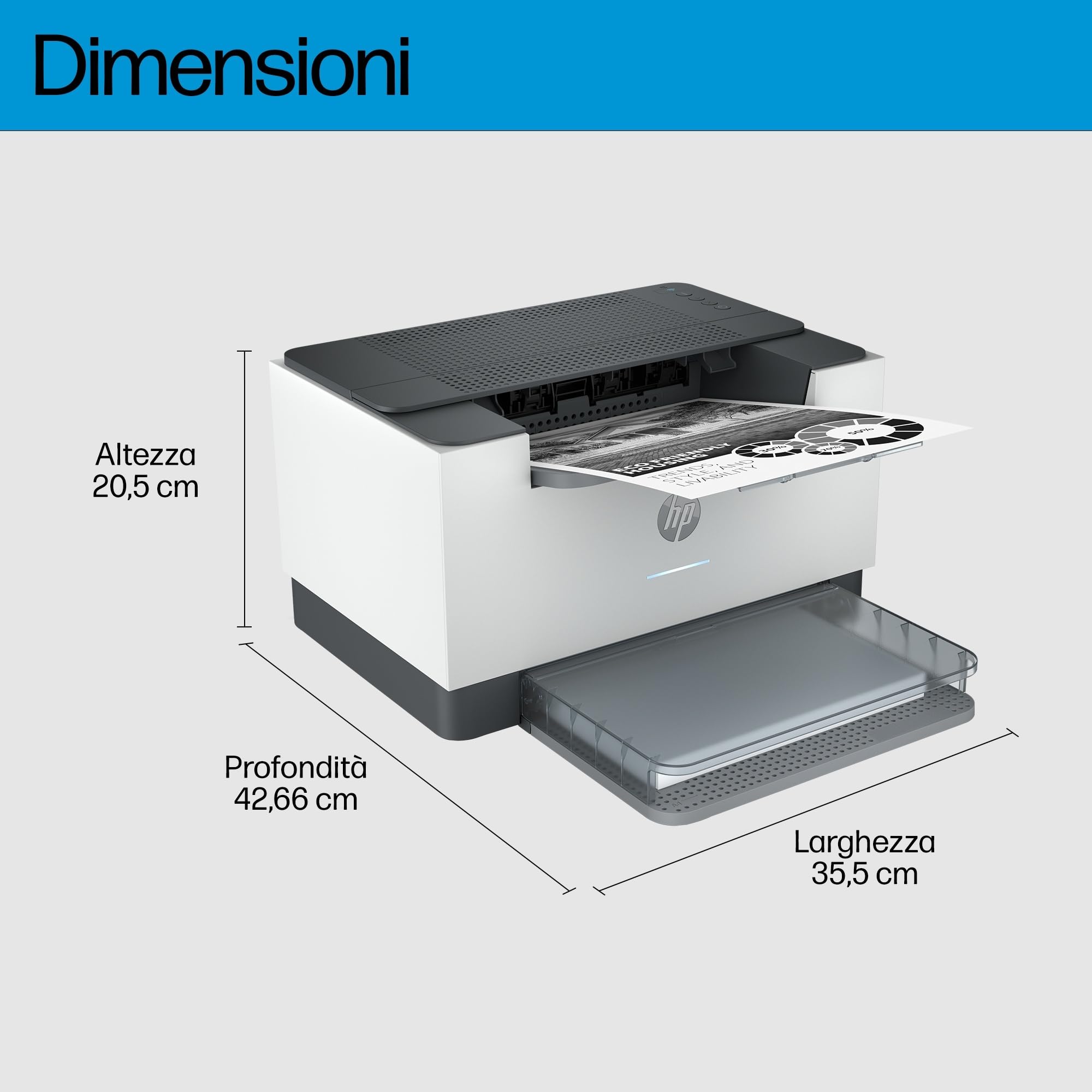 HP LaserJet M207dw Stampante a Singola Funzione A4, Stampa Fronte e Retro Automatica Bianco e Nero, 27 ppm, USB, Wi-Fi, Ethernet, Grigia