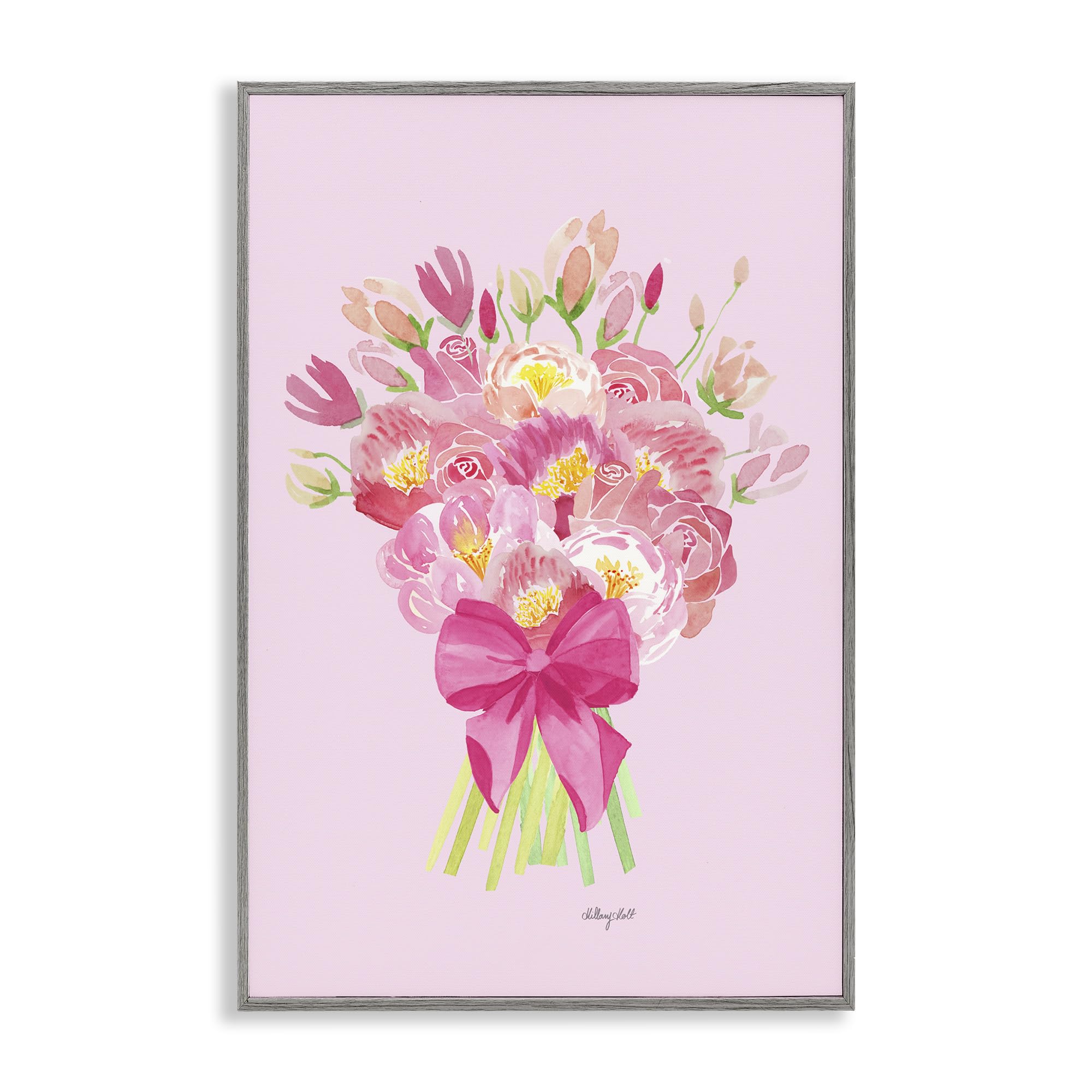 Stupell Industries Farmhouse Gray (Textured) 'Romantic Blushing Peonies'| Framed Giclee Art