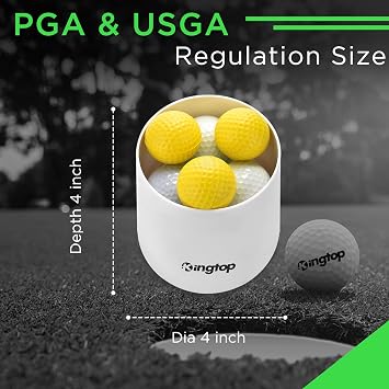 KINGTOP Golf Hole Cup with Cover, Backyard Practice Putting Green, Fit PGA | LPGA | USGA Regulations, Outdoor Indoor Golf Putting Cup, Light Up Night Golf Party