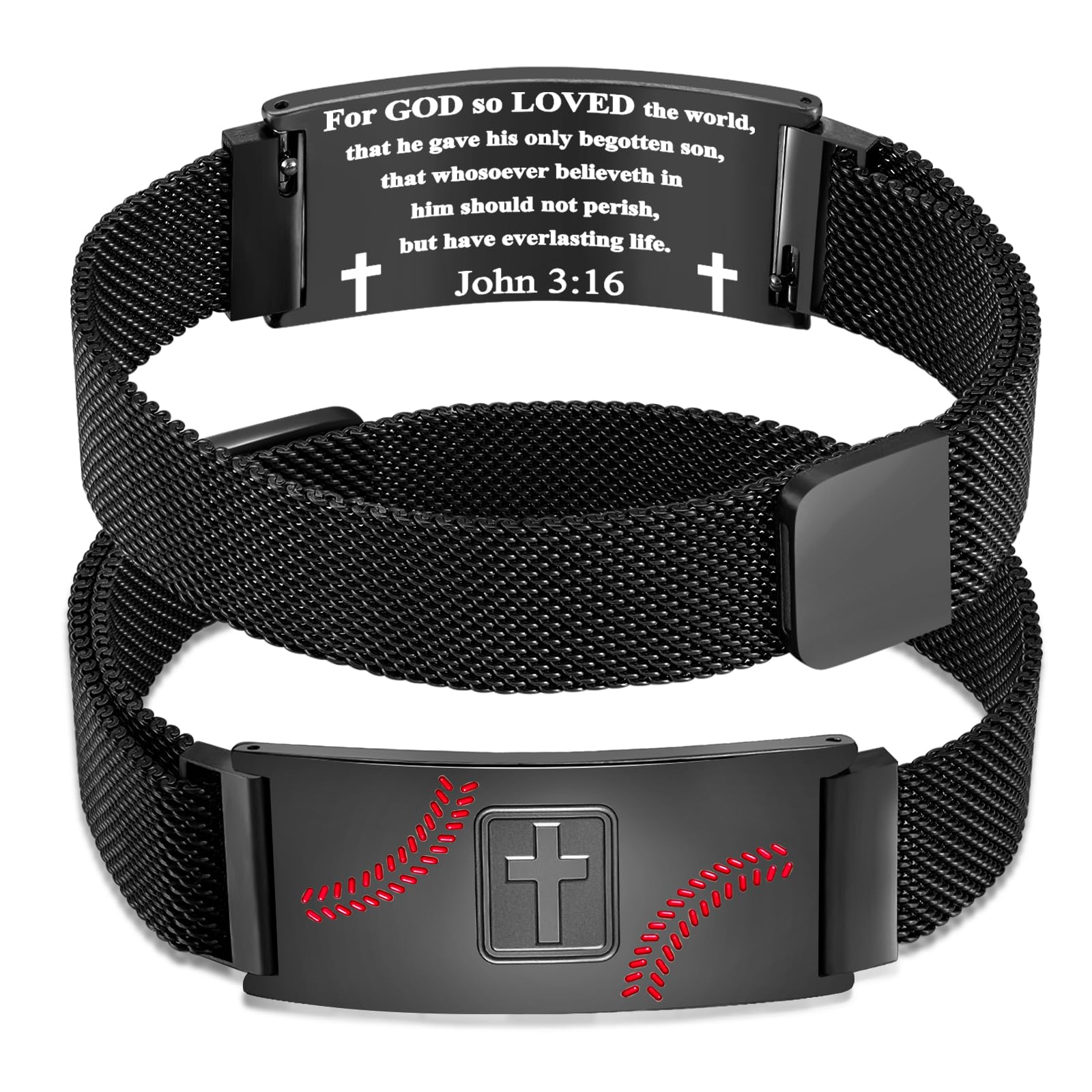 GLEZZA Baseball Soccer Football Basketball Bracelet Gifts for Men,Faith Cross Bracelets for Men Baptism First Communion Confirmation Christmas