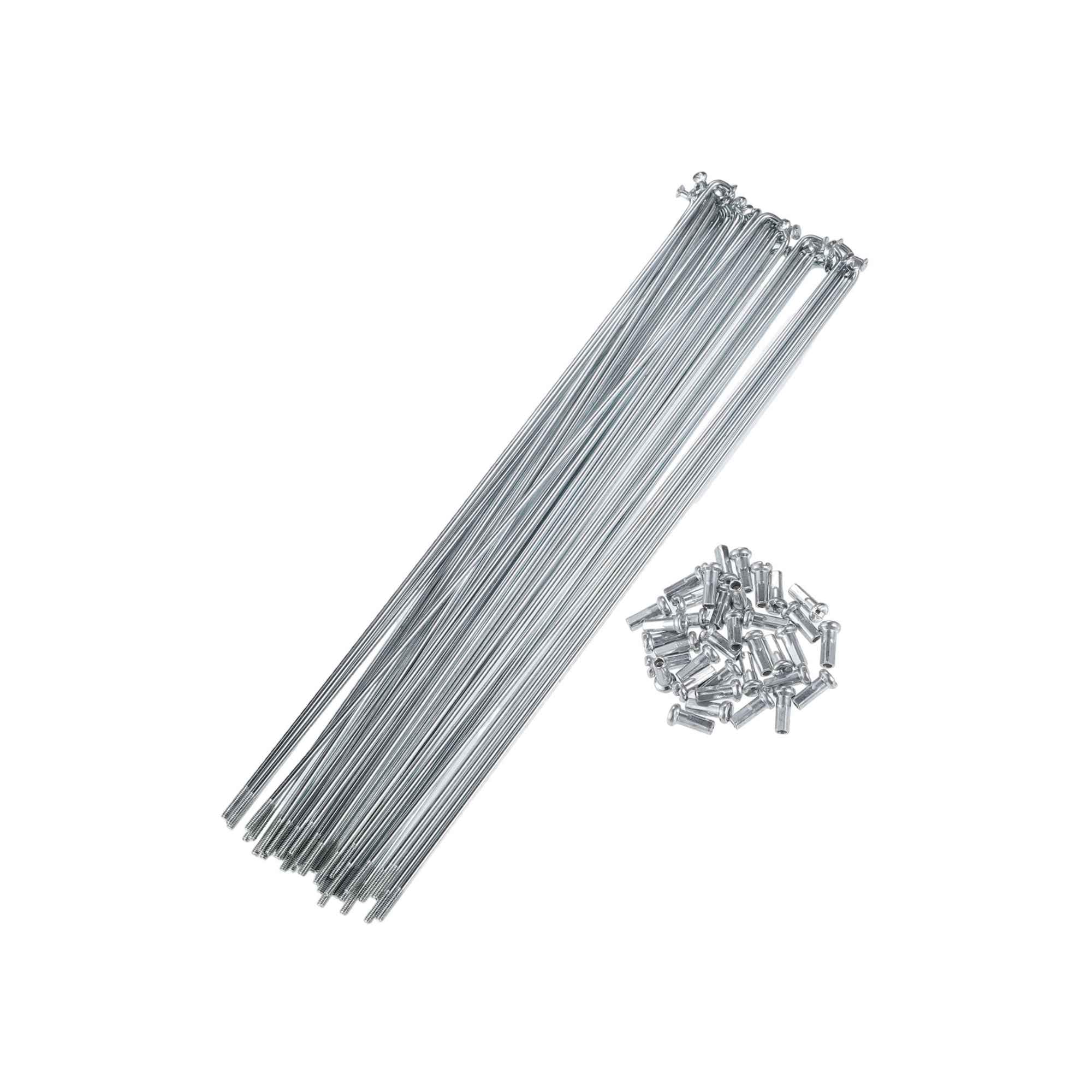 BULLSPANN スポーク 自転車 スポーク スチール ＃14（2mm） Jベンド 203mm 36本入り シルバー 炭素鋼 亜鉛メッキ ニップル付き 錆びにくい 耐久性