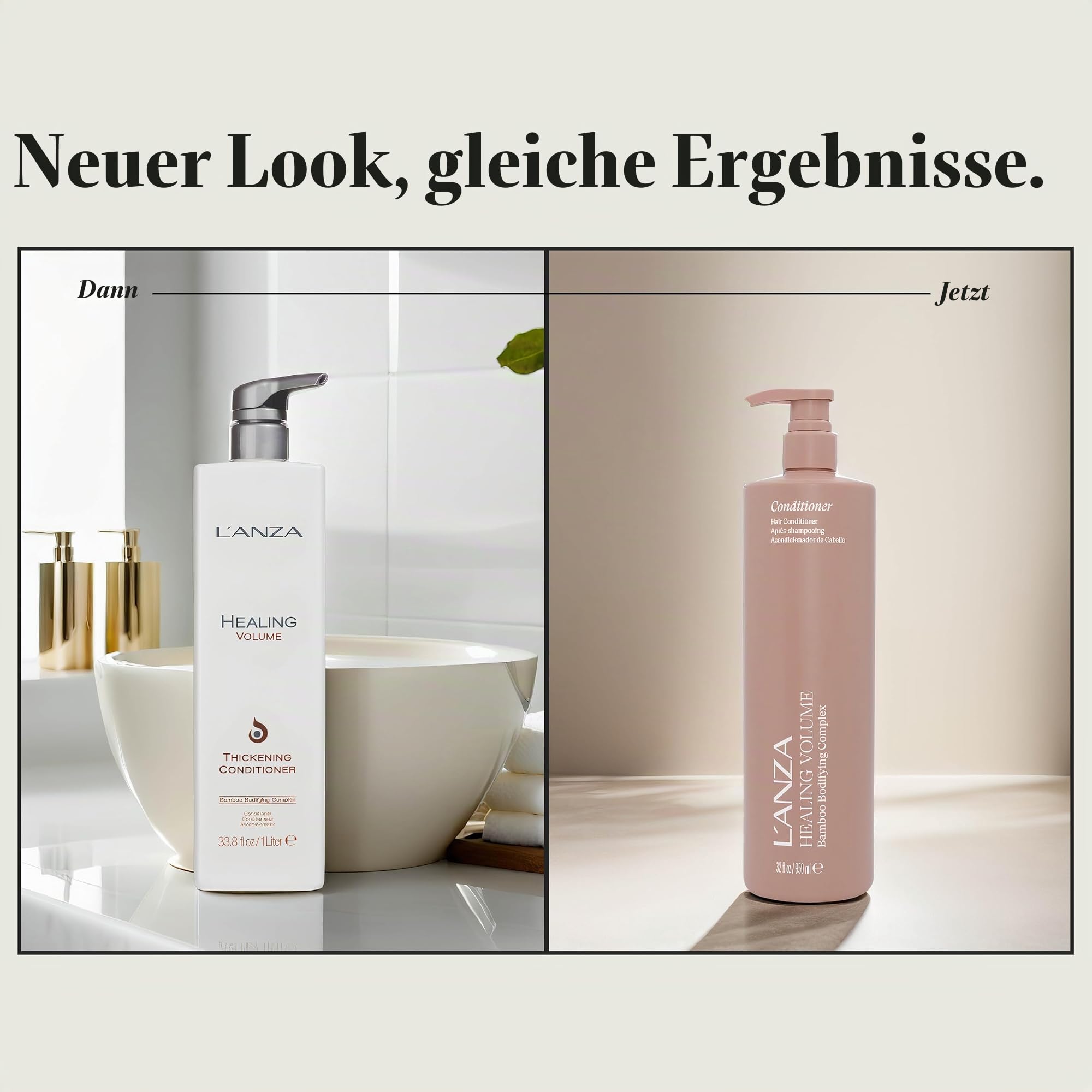 L'ANZA Heilungsvolumen Verdickungskonditionierer (1,000 ml), Verleiht Feinem & Glattem Haar Glanz, Volumen und Fülle, Reich an Bambus-Bodifying-Komplex und Keratin, Volumen Conditioner