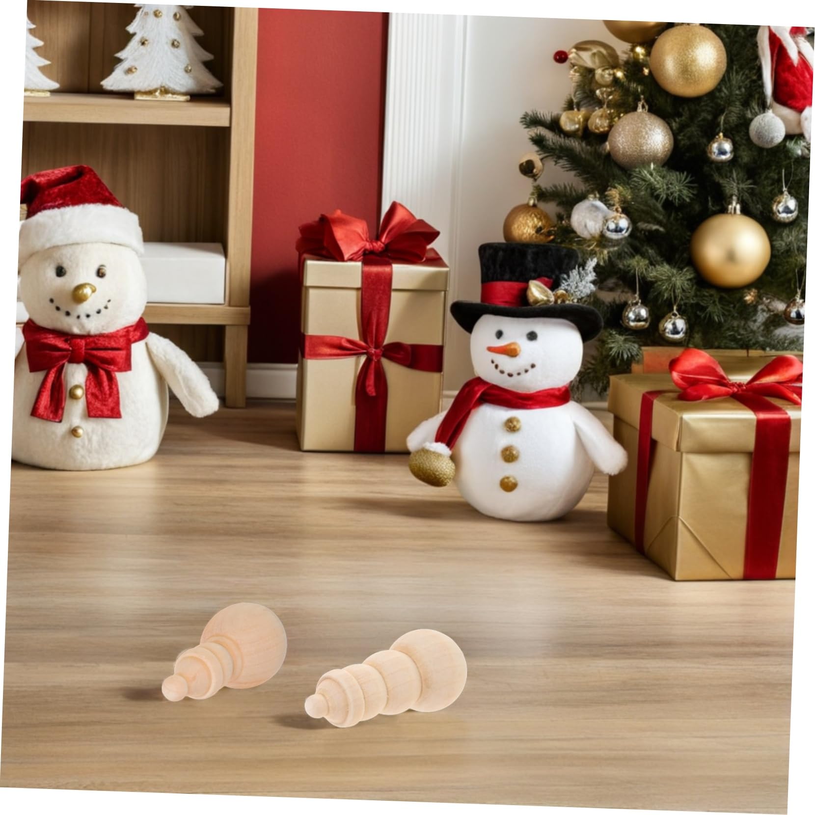20 Piezas Figuras de Madera de Muñeco Pintar para Manualidades Navideñas Muñecos de Madera para Pintar Decoraciones DIY para Proyectos Artísticos