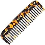 Kent 12T TY Wide Tooth Detangling Pocket Comb - Handmade for Thick, Curly, and Wavy Hair, Large Tooth Grooming Comb for Hair, Beard, and Mustache - Saw-Cut